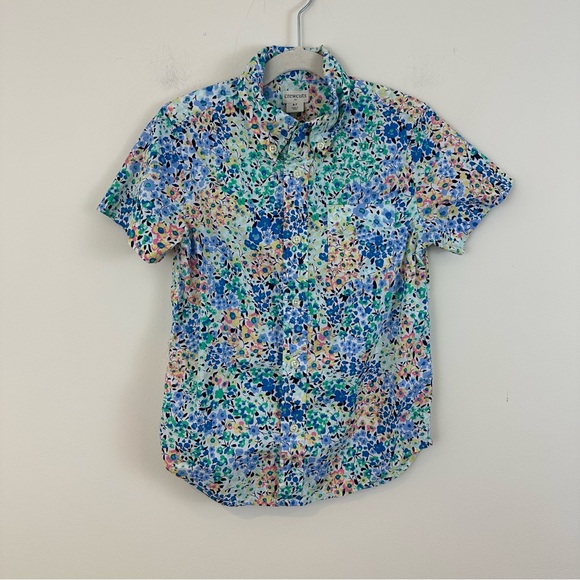 Crewcuts Other - Crewcuts Colorful Floral Short Sleeve Button Up Size 6-7 Boys